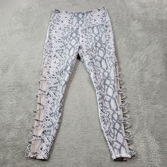 Good American Leggings Womens 3 Mesh Snake Print High Waist Zig Zag‎ Python - Picture 1 of 10